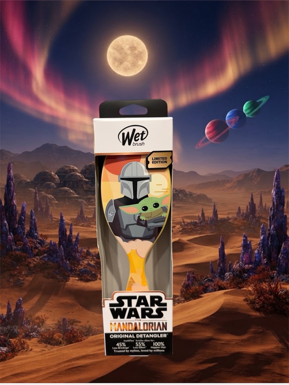 Wet Brush Star Wars Mandalorian Grogu Detangler Brush Limited Edition NWT